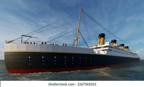 Titanic ship Computer generated 3D render