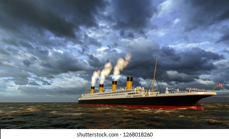 Titanic Ship Computer Generated 3D Render