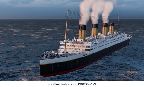 Titanic Ship Computer Generated 3d Render Stock Illustration 1312413215 ...