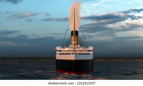 Titanic ship Computer generated 3D render