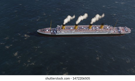 Titanic ship Computer generated 3D render. view from above