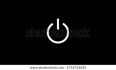 Title showing generate title without using the word title before it. white power button with circular outline and vertical line black background circle. resolution
