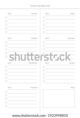 'To Do List' document template illustration for planner, diary, and notebook.'To Do List' document template illustration for planner, diary, and notebook.