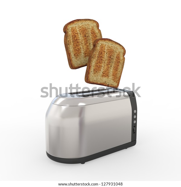 Toast Popping Out Toaster のイラスト素材