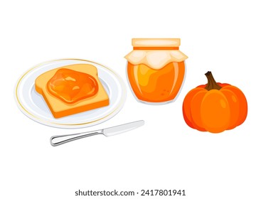 Toasted bread and pumpkin