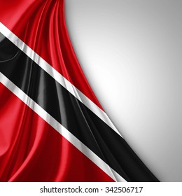 Tobago flag of silk  with copyspace for your text or images  