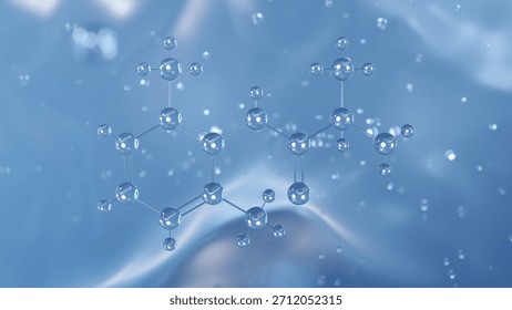 tocainide molecular structure, 3d model molecule, antiarrhythmic agent structural chemical formula view from a microscope