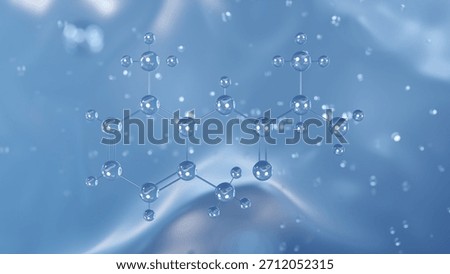 tocainide molecular structure, 3d model molecule, antiarrhythmic agent structural chemical formula view from a microscope
