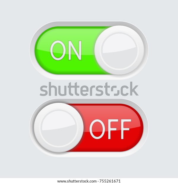 Toggle Switch Buttons Green Red On Stock Illustration 755261671