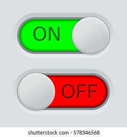 On Off Slider Buttons Red Green Stock Vector (Royalty Free) 1022793172 ...