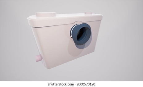 Toilet Pump Shredder. Rendered In 3D. A Waste Shredder, And Sewer Debris, Which Is Connected To The Toilet Drain, Commonly Referred To As A Waste Grinder.