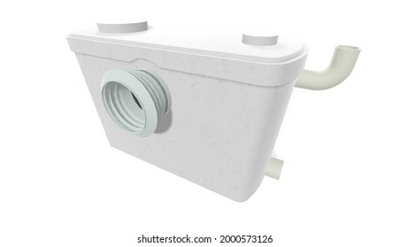 Toilet Pump Shredder. Rendered In 3D. A Waste Shredder, And Sewer Debris, Which Is Connected To The Toilet Drain, Commonly Referred To As A Waste Grinder.