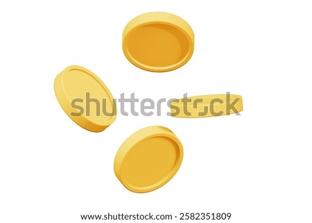 Token 3d rendering, isolated on white background, with Clipping path, 3D rendering