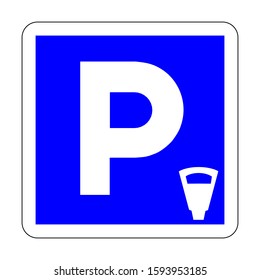 Toll Parking Area Road Sign