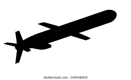 Tomahawk Cruise Missile Silhouette. 3D Illustration.