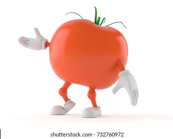 Tomato character isolated on white background. 3d illustration