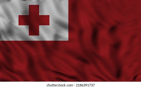 Tonga Flag - 3d Render Flag