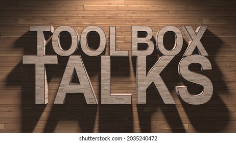 Toolbox Talk Safety Meeting Related To Workplace Hazards And Safe Work Practice - 3D Illustration Rendering