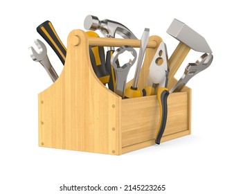 toolbox with tools on white background. Isolated 3D illustration - Powered by Shutterstock