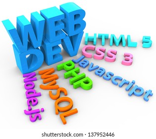 Tools web site development uses HTML CSS SQL PHP with clipping-path