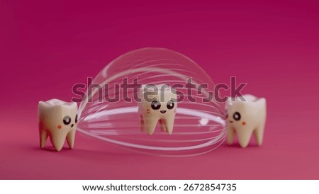 Tooth jumping rope with floss held by two teeth