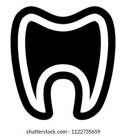 Tooth with root icon. Simple illustration of tooth with root icon for web