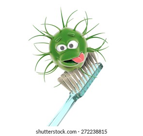 Toothbrush with bacteria 