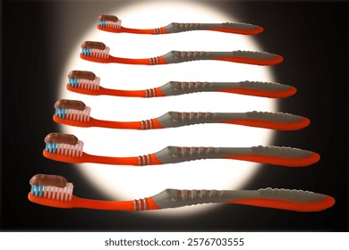 toothbrush with toothpaste in line