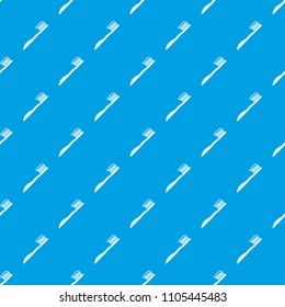 Toothbrush With Toothpaste Pattern Repeat Seamless In Blue Color For Any Design. Geometric Illustration