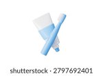 Toothpaste and toothbrush on a white background, 3d rendering. 3d illustration.