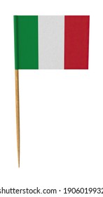 Toothpick Italian Flag 3D illustration on white background