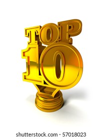 Top 10 on white background isolated