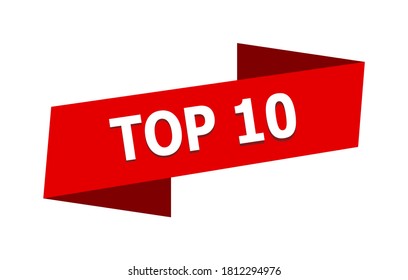 Top 10 Red Banner Template Top Stock Illustration 1812294976 | Shutterstock