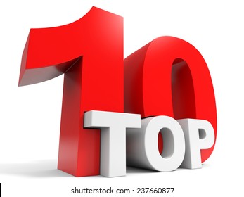 Top 10. Ten. 3D Illustration.