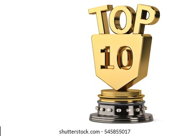 Top 10 Trophy,3D Illustration.