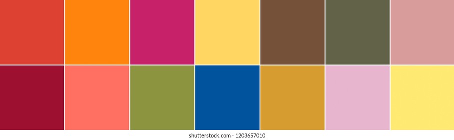 Top 14 Colors Of The Season Spring Summer 2019 Palette. Fashionable Colors Concept