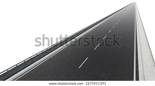 Top Angle View Straight Asphalt Road Stock Illustration 1675911391