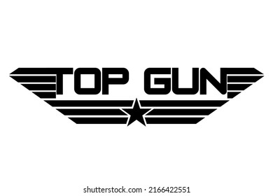 Top Gun Logo Maverick In White Background