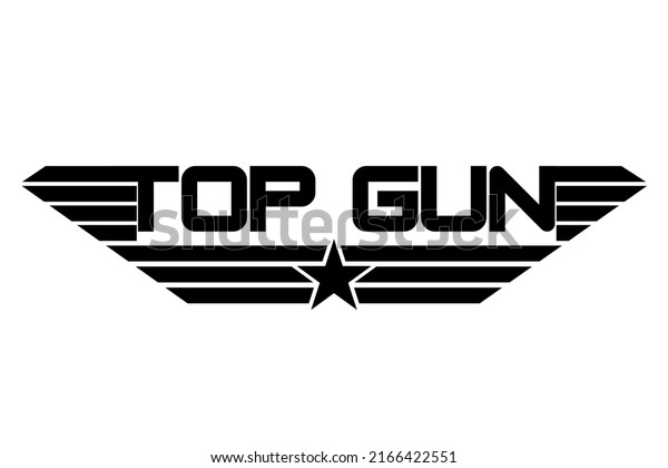 Top Gun logo\
maverick in white\
background