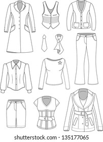 Top Manager Woman Clothing Set Isolated Stock Illustration 135177074