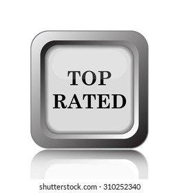 Top rated  icon. Internet button on white background. 