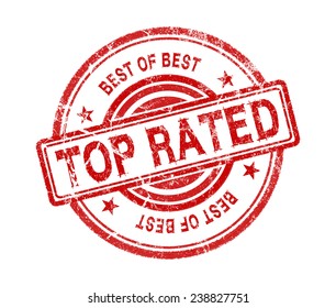 Top Rated Stamp On White Background