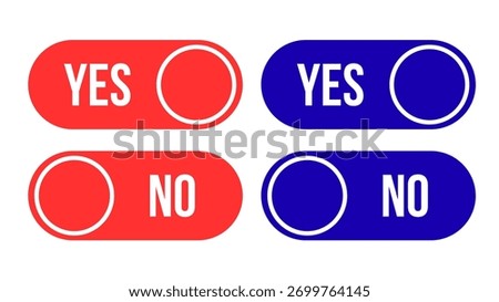 The top row has a red button labeled "YES" and a blue button labeled "YES".
