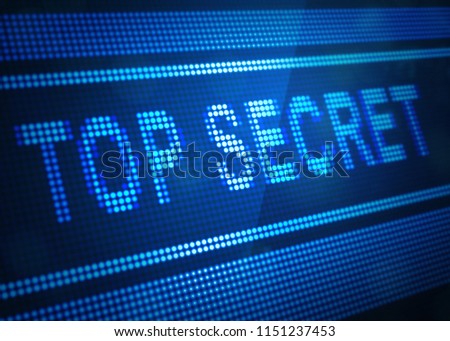 top secret digital screen 3d illustration