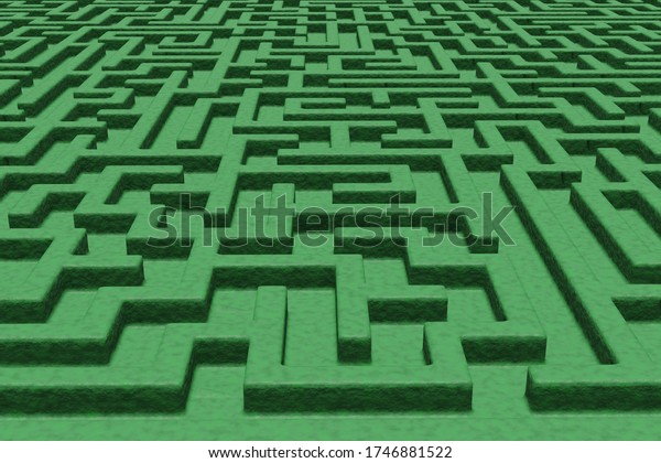 Top Side View Green Maze Grass Stock Illustration 1746881522