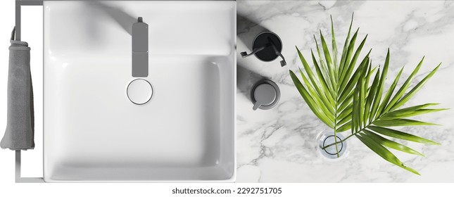 Top view of Bathroom Counter Top - Sink