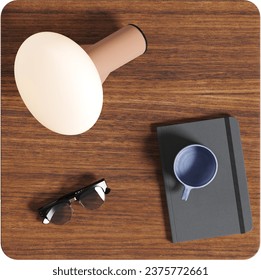 Top view of bedside table