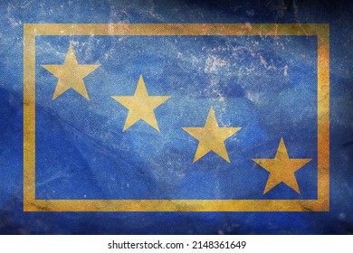 Top view of the chief of staff of the Marina Militare, Italy retro flag with grunge texture. Italian travel and patriot concept.. no flagpole. Plane layout, design. Flag background