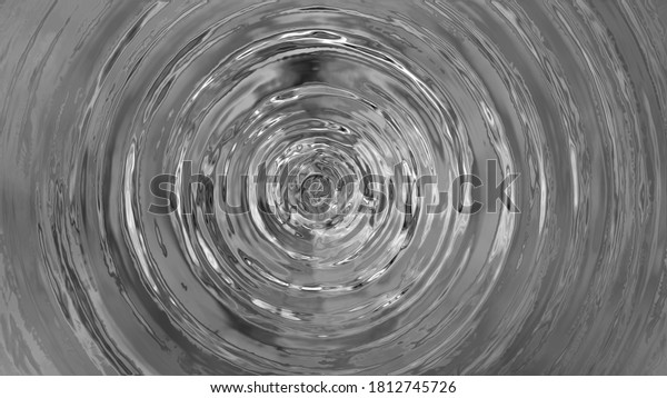 Top View Closeup Greyscale Water Ripples Stock Illustration 1812745726 ...