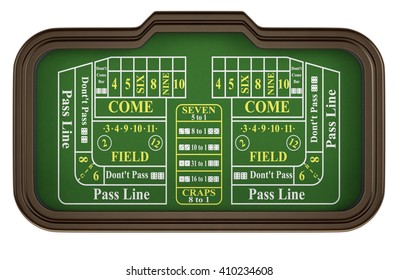 top view of a craps table on white background (3d render)